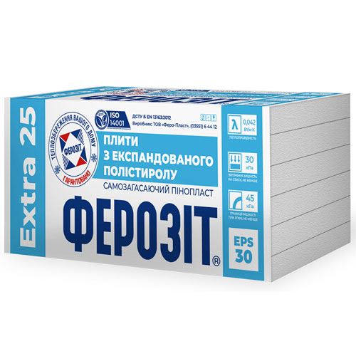 Купить Пенопласт Ферозит 25 Extra EPS-30 во Львове по цене от 1 320.00 грн